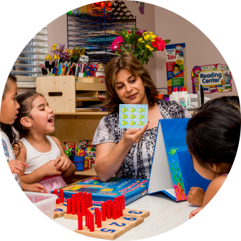 teacher with children